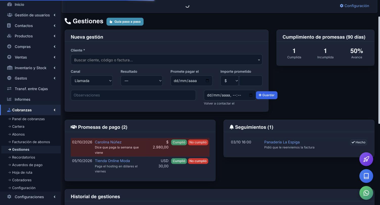 Agenda de gestiones