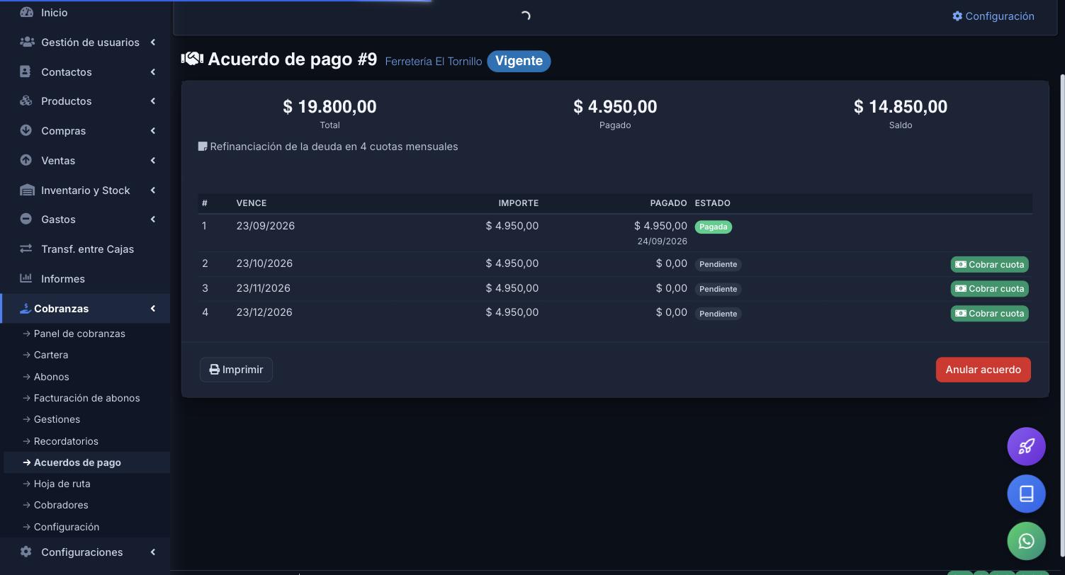 Acuerdo de pago