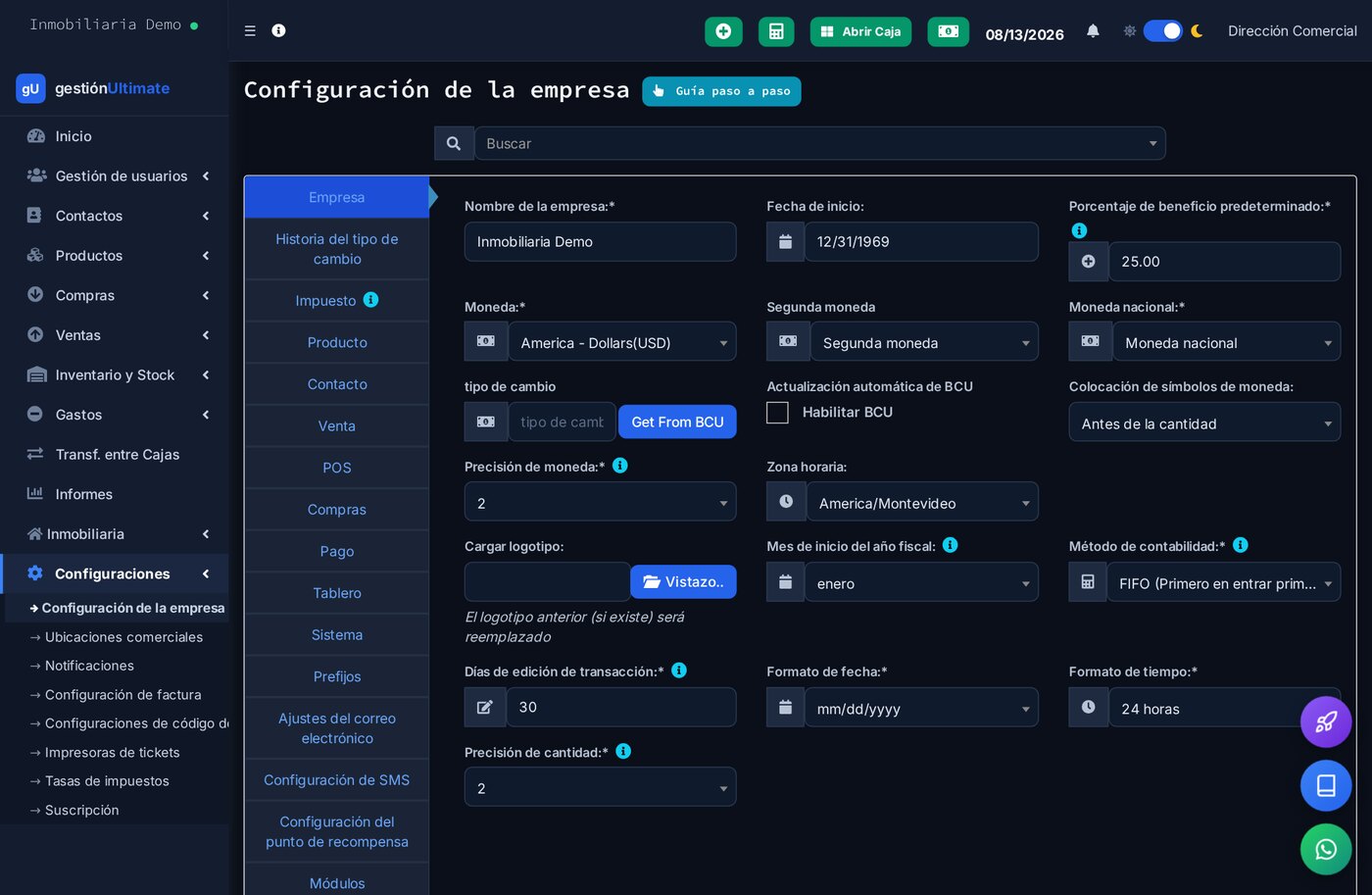 Configuración y atajos